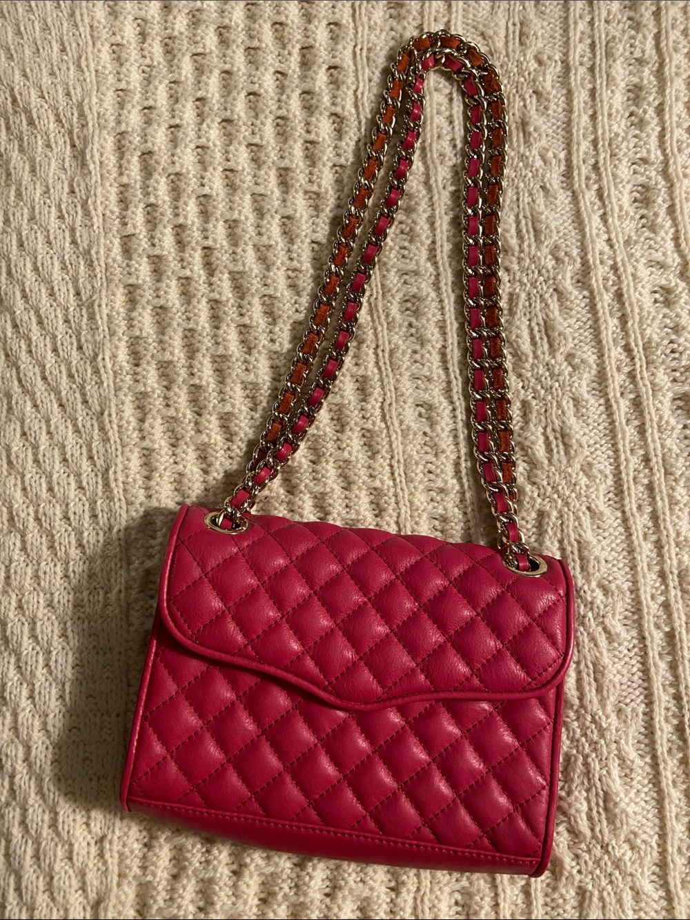 Rebecca Minkoff Mini Affair Quilted Hot Pink Chain-Handle Shoulder Bag